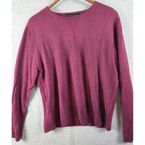 August‎ Silk Knits 100% Silk Sweater Womens XL Purple Classic Old Money Academia